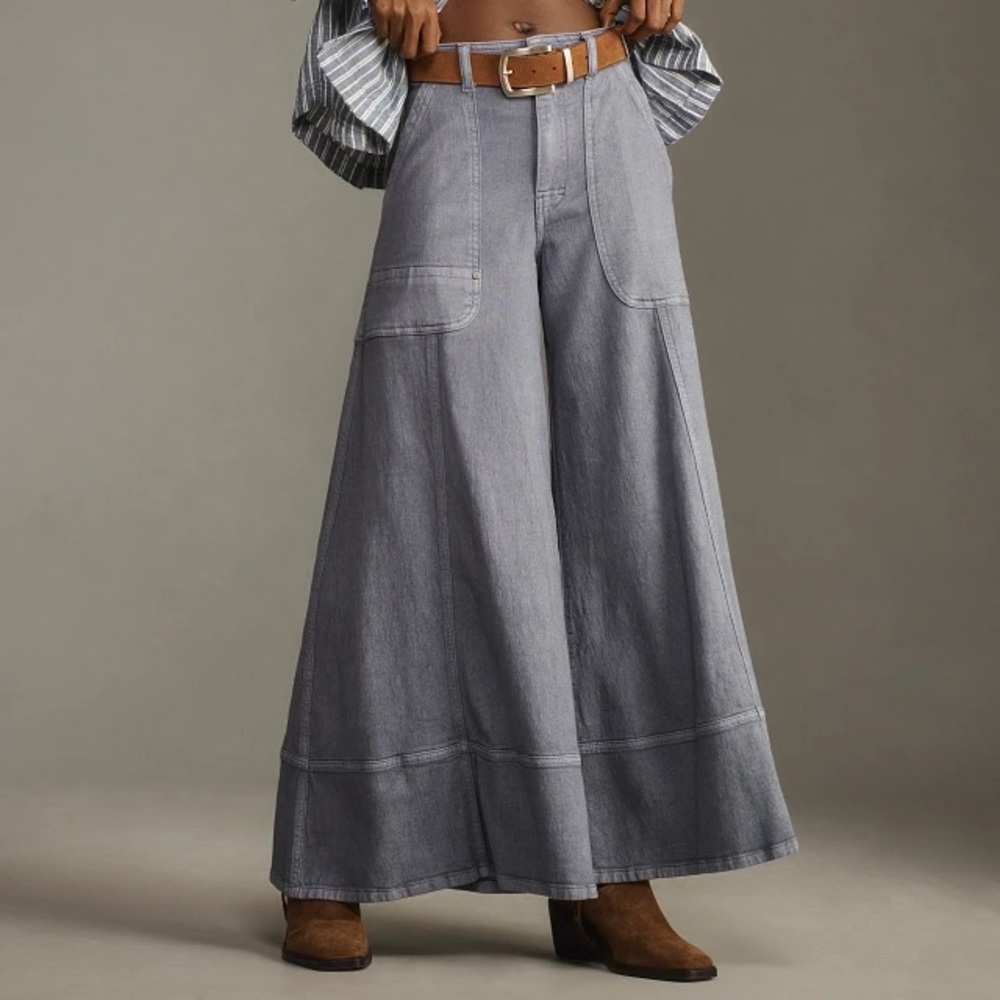 Anthropologie Gray Wide Leg Pants
